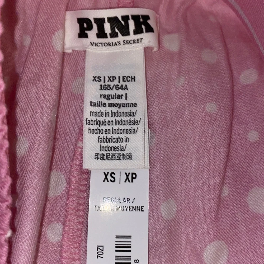 NWT Victoria Secrets Pink Side Pockets Pink and White Polka Dot Pajamas Size XS